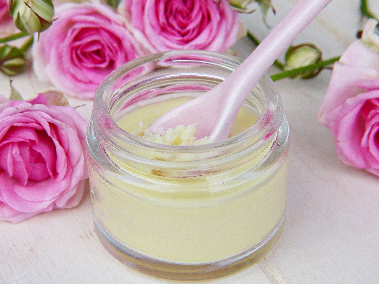 glass, spoon, beautiful flowers